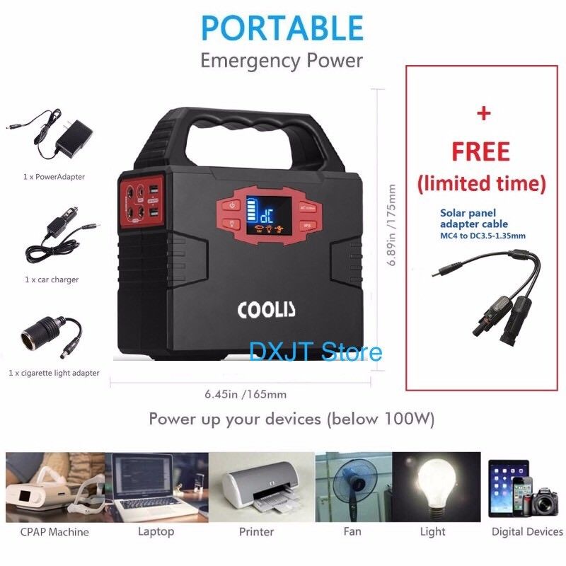 100-Watt High Capacity Portable Emergency Solar Generator Power Inverter (NEW)