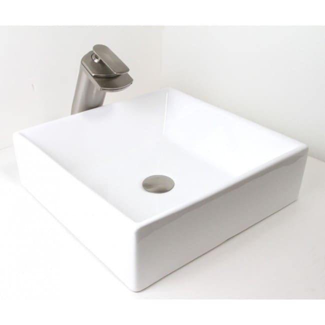 16-1/2 inch Round Shape Vessel Sink 16.5" European Style Rectangular Shape Porcelain Ceramic Bathroom Vessel Sink