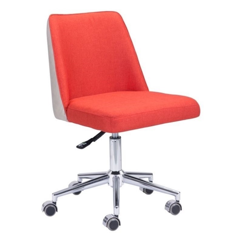 Zuo Season Faux Leather Office Chair in Orange