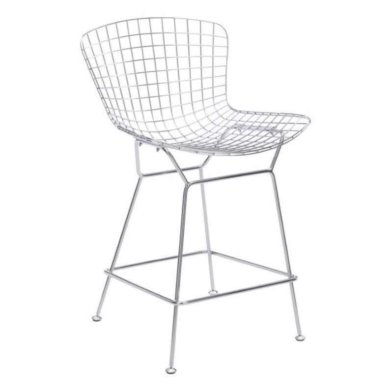 Zuo Wire Bar Stool in Chrome