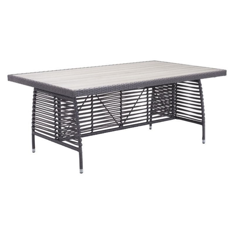 Zuo Sandbanks Patio Dining Table in Gray