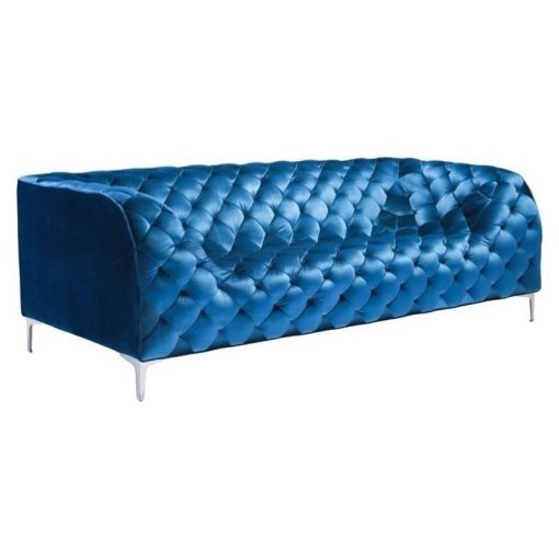 Zuo Providence Velvet Sofa in Blue