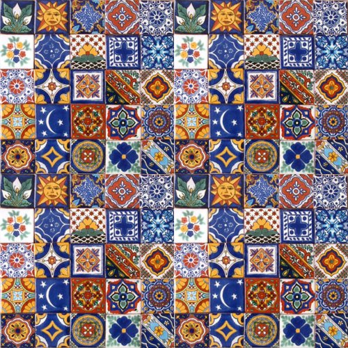 100 Hand Painted Talavera Mexican Tiles 2"x2" Spanish Mediterranean decor