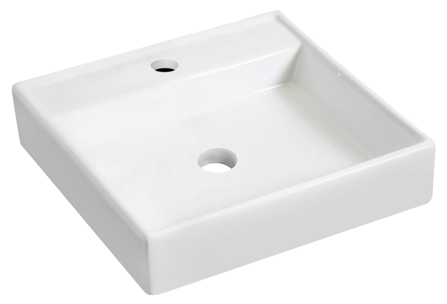 17.5-in. W Wall Mount White Vessel For 1 Hole Center Drilling