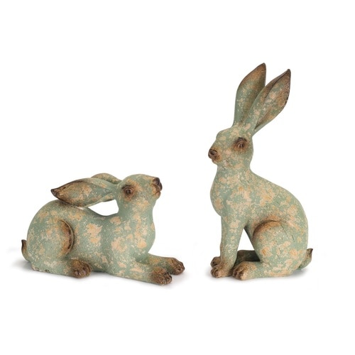 14" Set of 2 Rabbit Figurines - 33390140