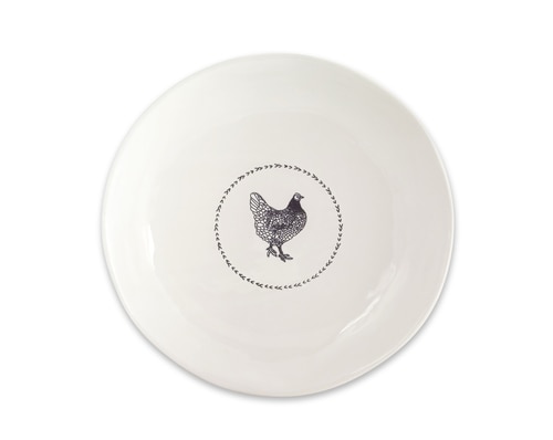 13.25" Chicken Round Platter (Set of 2) White, Black - 33390346