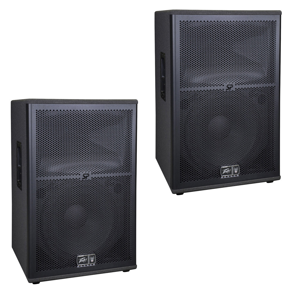 (2) Peavey SP 2 Pro Audio DJ Passive 2000 Watt 15" 2-Way PA Speaker Package New