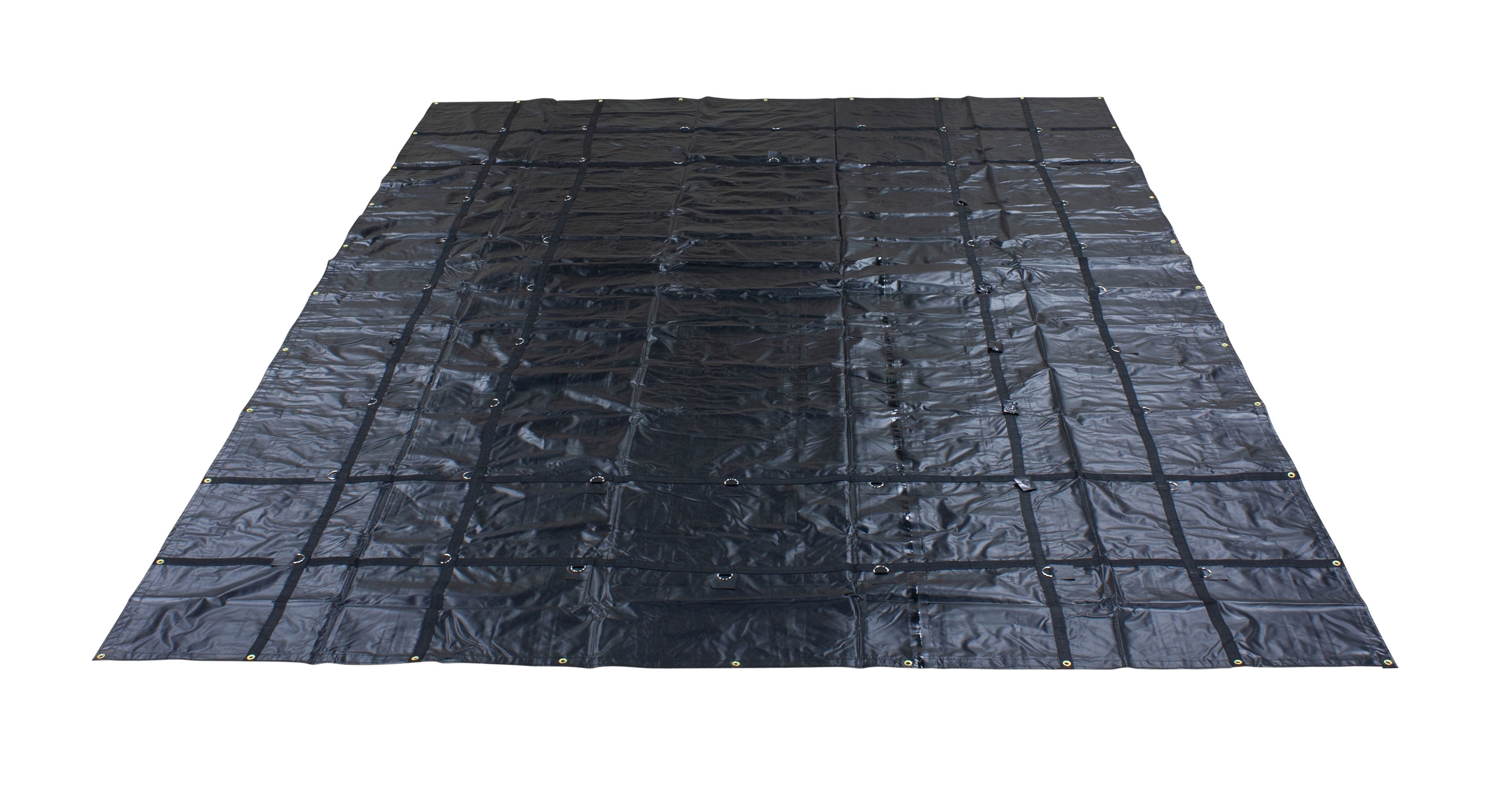 16 x 20 Flatbed Truck Tarps Heavy Duty 18oz Steel Tarp - Black