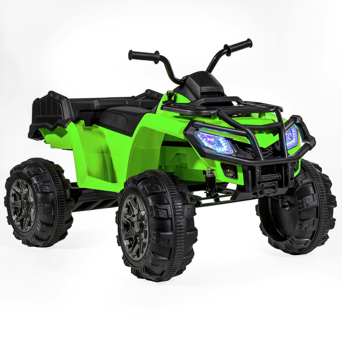 12V Battery Powered Kids Ride-On ATV Quad Monster W/MP3 (L) --GREEN