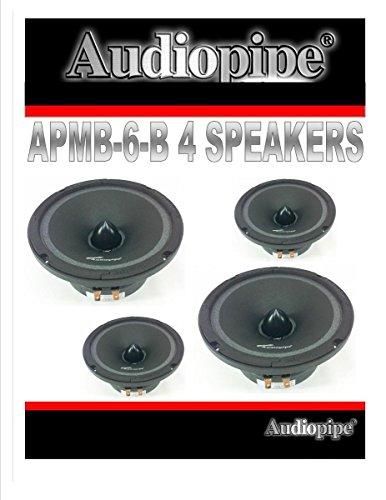 (4) audiopipe apmb-6 6.5 6 car audio loud speaker pair low mid range dj