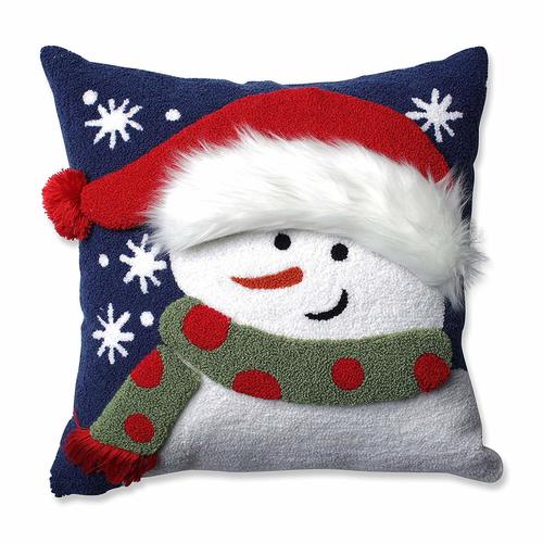 16.5" Blue and White Frosty Throw Pillow - 32823742