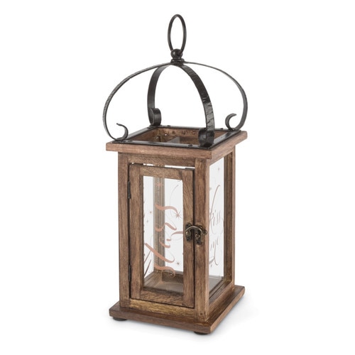 15" Brown and Black Antique Style Romantic Candle Lantern with Steepled Roof Top - 32814792