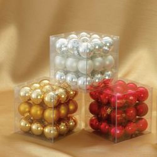 1296-Piece Red, Gold & Silver Mini Glass Ball Christmas Ornament Set 1" - 10578187