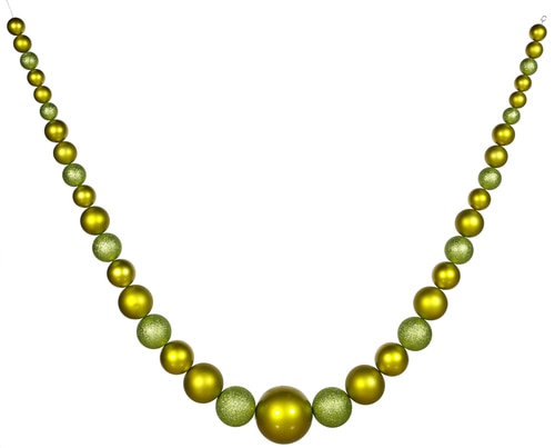 11 Commercial Size Matte & Glitter Green Shatterproof Christmas Ball Garland - 23158336