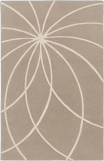 10 x 14 Plasma Elektra White and Safari Tan Hand Tufted Wool Area Throw Rug - 30784992