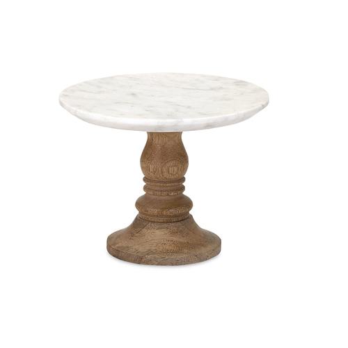 11.75” Chic Marble And Wood Cake Display Stand - 32600110