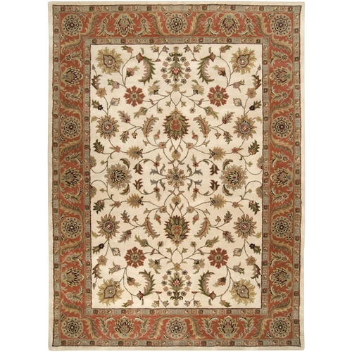 10 x 14 Fresnillo Raw Sienna Orange and Khaki Green Wool Rectangular Area Rug - 28462397
