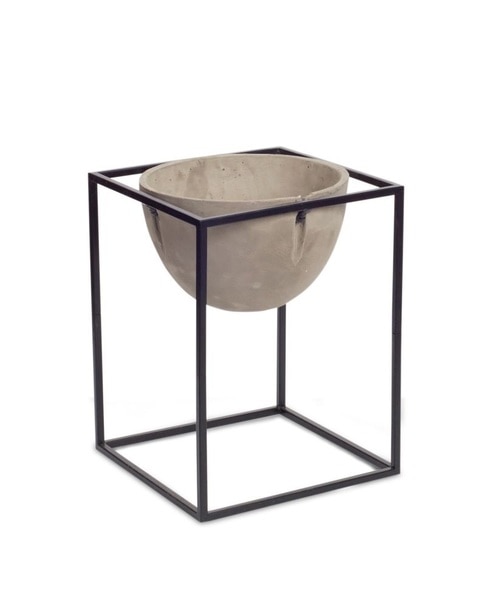 14.5” Latte Brown and Midnight Black Pot and Stand Planter Set - 32820681