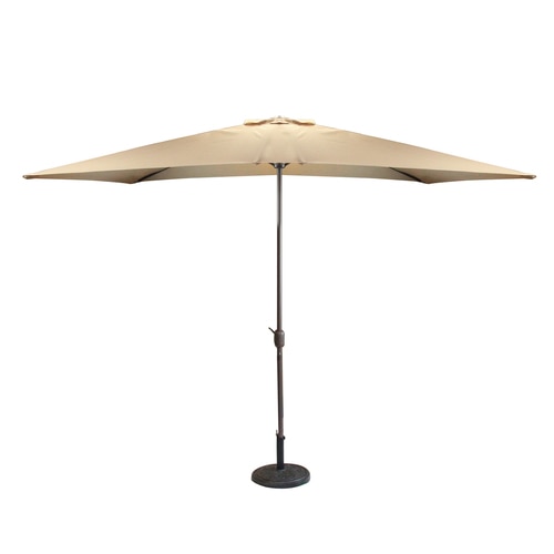 10 Outdoor Patio Market Umbrella with Hand Crank - Dark Beige - 32206386