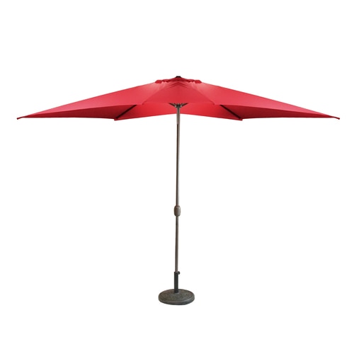 10 Outdoor Patio Market Umbrella with Hand Crank, Red - 32206385