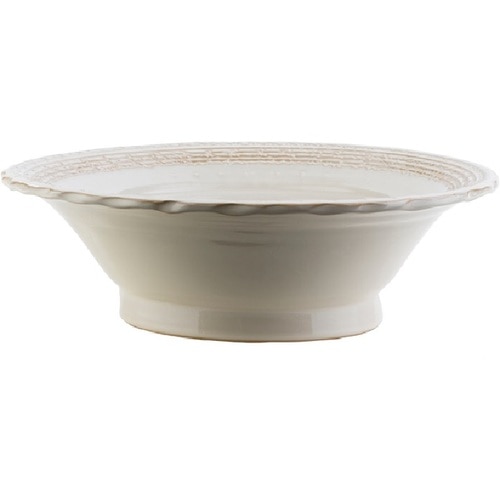 14.5" Textured Piccoli Khaki Indoor/Outdoor Decorative Ceramic Bowl - 31499308