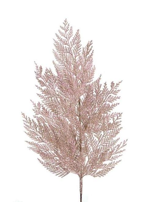 12 All That Glitters Chamgagne Glittered Christmas Wedding Cedar Stems 25" - 9529121