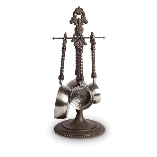 15" Brown Distressed Finish "Old World" Inspired Acanthus Leaf Measuring Cup Holder - 32812265