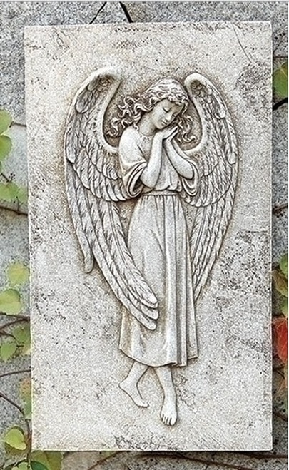 15.5" Josephs Studio Religious Angel Relief Outdoor Garden Patio Wall Plaque Decoration - 31492202