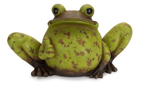 12" Green and Brown Rust Weathered Terracotta Frog Decorative Garden Statue - 31520538