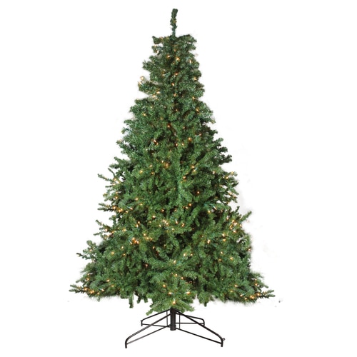12 Pre-Lit 2-Tone Canadian Pine Commercial Artificial Christmas Tree - Warm White Lights - 32621835