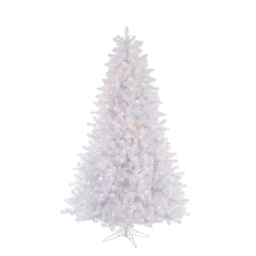 12 Pre-lit Crystal White Artificial Christmas Tree - Clear Lights - 11264271