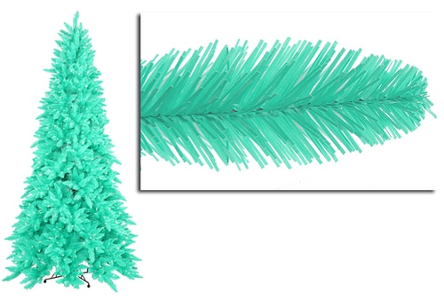 10 Pre-Lit Slim Seafoam Green Ashley Spruce Christmas Tree -Clear & Green Lights - 11273450