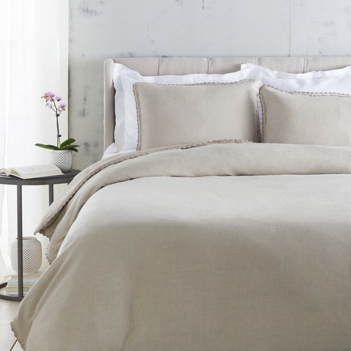108” Serene Soft Gray Button Closure Duvet Cover for King Size Bed - 31501900