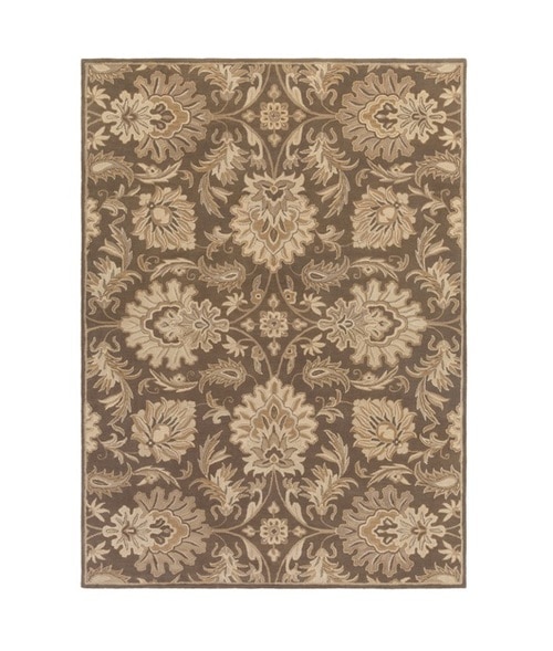 10 x 14 Brown and Cream White Area Throw Rug - 32213704