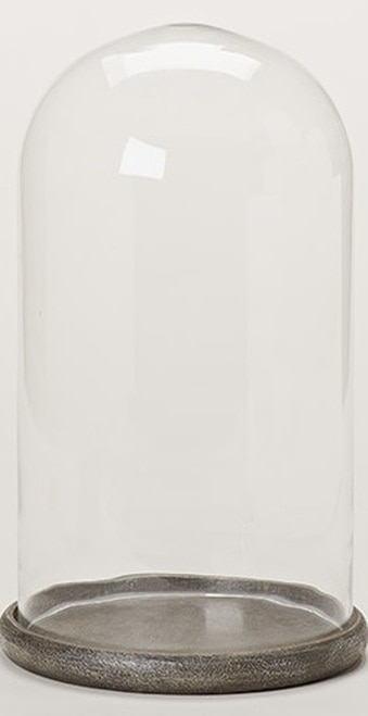 17” Clear Large Glass with a Resin Stone Cloche - 32618642