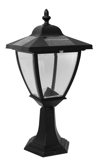 17” Black Aluminum Elegante Solar Powered Lamp - 32813541