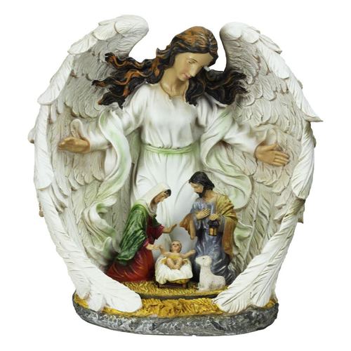 12" Guardian Angel and the Holy Family Nativity Scene Christmas Table Top Decoration - 32260935