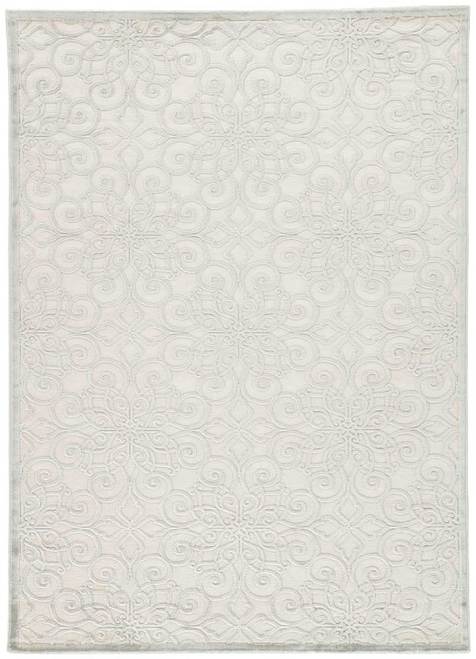 12’ x 9’ Violet Gray Stockton Fables Damask Pattern Rayon and Chenille Area Throw Rug - 32151786