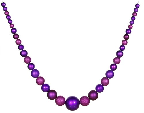 11 Commercial Size Matte & Glitter Purple Shatterproof Christmas Ball Garland - 23158716