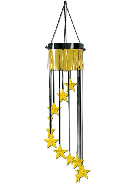 12 Elegant Shimmering Black and Gold Star Spiral Hanging Party Decorations 40" - 31561287