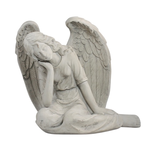 17" Graceful Sitting Angel Outdoor Garden Statue - 33377643