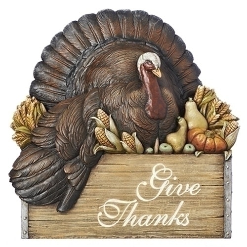 12" Brown and Black Harvest Themed Turkey in Crate Table Top Piece - 32797637