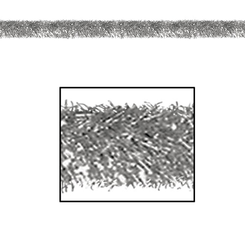 100 Festive Shiny Silver Gleam N Tinsel Holiday Garland - Unlit - 31561659