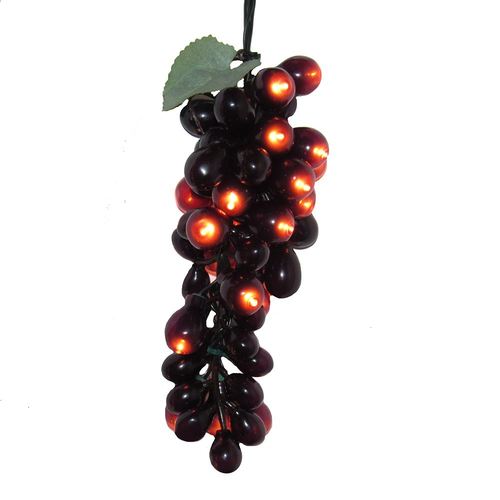 11" Purple and Burgundy Grape Decorative Warm White LED Lights Set - 32810270