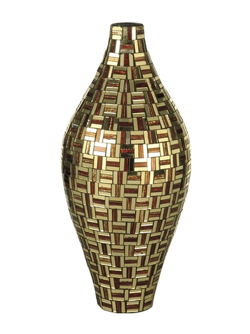15.75" Gold and Bronze Ravenna Decorative Hand Blown Glass Tall Vase - 31376174