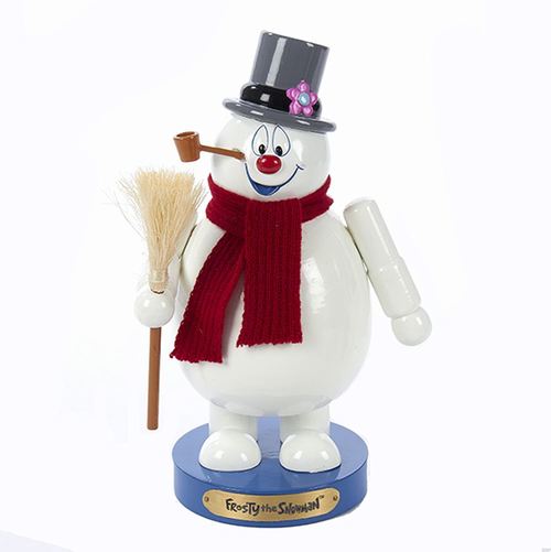 10" Cream White and Blue "Frosty the Snowman" Decorative Christmas Nutcracker - 32804821