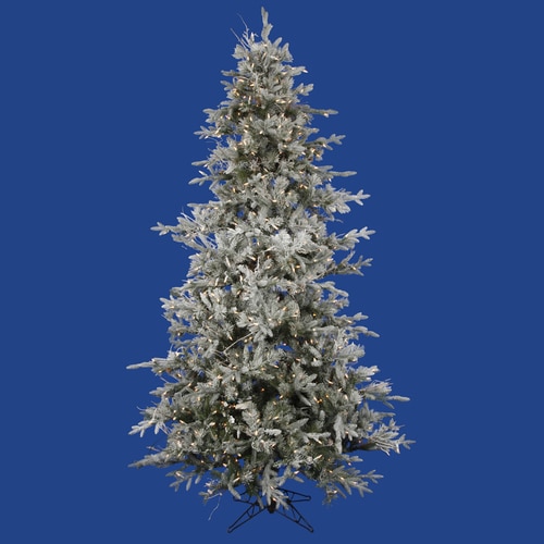 10 Pre-Lit Frosted Wistler Fir Artificial Christmas Tree - Clear Dura Lights - 11276802