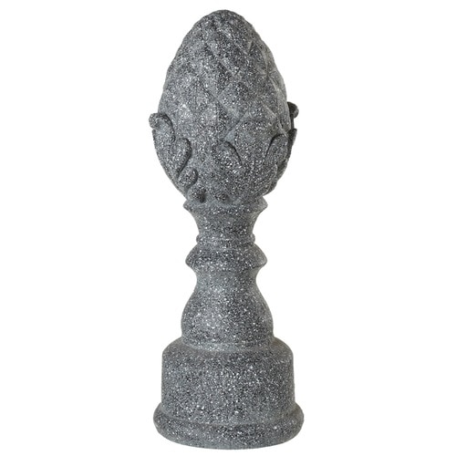 16" Dark Gray Weathered Artichoke Finial Decorative Table Top Statue - 32779385