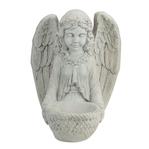 16.5" Gray Angel Bust Outdoor Garden Planter Statue - 33377631