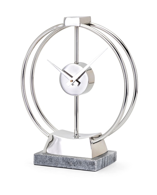 13.75" Silver Colored Open Face Round Table Clock - 32815599